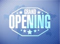 grand opening sign stamp world map background