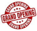 grand opening stamp. grand opening label. round grunge sign