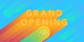 Grand opening vector banner, illustration. Nonstandard design element with modern font Royalty Free Stock Photo