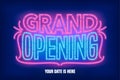 Grand opening vector banner, poster, illustration