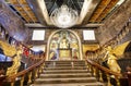 Dramatic gold and marble staircase with chandelier,inside the Temple of Leah,Cebu Cilty,The Philippines