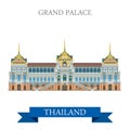 Grand Palace in Bangkok Thailand vector flat attraction travel Royalty Free Stock Photo