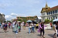 Mass Tourists at Grand palace in Bangkok Thailand Royalty Free Stock Photo