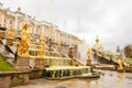 Grand Palace and the Grand cascade fountains in Petergof