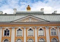 The Grand Palace in Peterhof fragment of the facade.