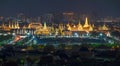 Grand Palace and Temple Emerald Buddha in Bangkok City at night Royalty Free Stock Photo