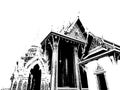 The grand palace wat phra kaew bangkok thailand Illustrations creates an Black and white illustrations