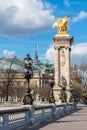 Grand Palais and Pont Alexandre III bridge - Paris, France Royalty Free Stock Photo