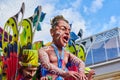 Grand Parade of colorful carnival-floats during Mardi Gras in Valletta street in Malta. Annual Fat Tuesday Maltese