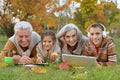 Grand parents spending time with grandchildren Royalty Free Stock Photo