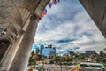 Grand Park seen from City Hall in Los Angeles Royalty Free Stock Photo