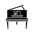 Grand piano black glyph icon