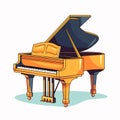 Vector illustration of a grand piano in cartoon style Royalty Free Stock Photo