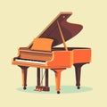 Vector illustration of a grand piano in cartoon style Royalty Free Stock Photo