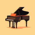 Vector illustration of a grand piano in cartoon style Royalty Free Stock Photo