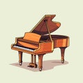 Vector illustration of a grand piano in cartoon style Royalty Free Stock Photo