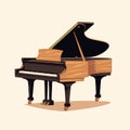 Vector illustration of a grand piano in cartoon style Royalty Free Stock Photo