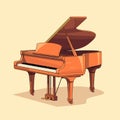 Vector illustration of a grand piano in cartoon style Royalty Free Stock Photo