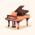 Vector illustration of a grand piano in cartoon style Royalty Free Stock Photo