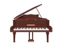 Grand Piano Classical wooden Keyboard musical instrument icon. Royalty Free Stock Photo