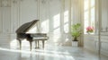 The Grand Piano in a Decorative Cozy European Living Room Royalty Free Stock Photo