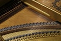 Grand piano, musical strings, detail Royalty Free Stock Photo