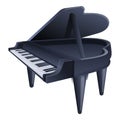 Grand piano icon, cartoon style