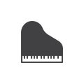 Grand piano icon vector, filled flat sign, solid pictogram isolated on white. Symbol, logo illustration. Royalty Free Stock Photo