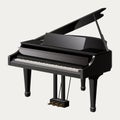 Grand Piano isolated on white background Royalty Free Stock Photo