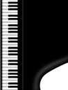 Grand Piano Keyboard Black and White Background