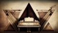 Grand piano keys background with an abstract vintage distressed texture in a geometric keyboard style Royalty Free Stock Photo