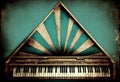 Grand piano keys background with an abstract vintage distressed texture in a geometric keyboard style Royalty Free Stock Photo