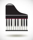 Grand piano keys icon on white background