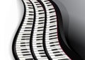 Grand piano keys wavy Royalty Free Stock Photo