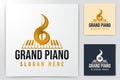 Grand Piano Logo Ideas. Inspiration logo design. Template Vector Illustration. Isolated On White Background Royalty Free Stock Photo