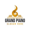 Grand Piano Logo Ideas. Inspiration logo design. Template Vector Illustration. Isolated On White Background Royalty Free Stock Photo