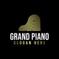 Grand Piano Luxury Logo Ideas. Inspiration logo design. Template Vector Illustration. Isolated On White Background Royalty Free Stock Photo