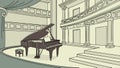 Grand piano in ornate room, classical music and elegant interior vector design Generative AI Royalty Free Stock Photo