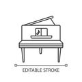 Grand piano pixel perfect linear icon