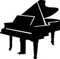 Grand Piano silhouette Royalty Free Stock Photo