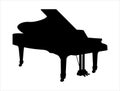 Grand piano silhouette vector art white background Royalty Free Stock Photo