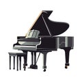 grand piano silhouette instrument icon Royalty Free Stock Photo