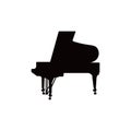 grand piano silhouette on white background. Royalty Free Stock Photo