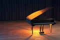 Grand Piano on the stage of concert hall or small jazz club Royalty Free Stock Photo