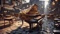 Melodic Chaos: A Pianos Street Serenade. Generative AI