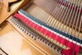 Grand piano strings. Piano inside Royalty Free Stock Photo