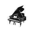 Grand piano symbol or logo. Music concept vector illustration