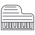 Grand piano vector line icon, sign, illustration on background, editable strokes Royalty Free Stock Photo