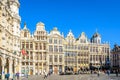 The Grand Place in Brussels, Belgium, is lined by guild houses with opulent facades