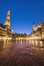 Grand Place from Brussels, Belgium by night Royalty Free Stock Photo